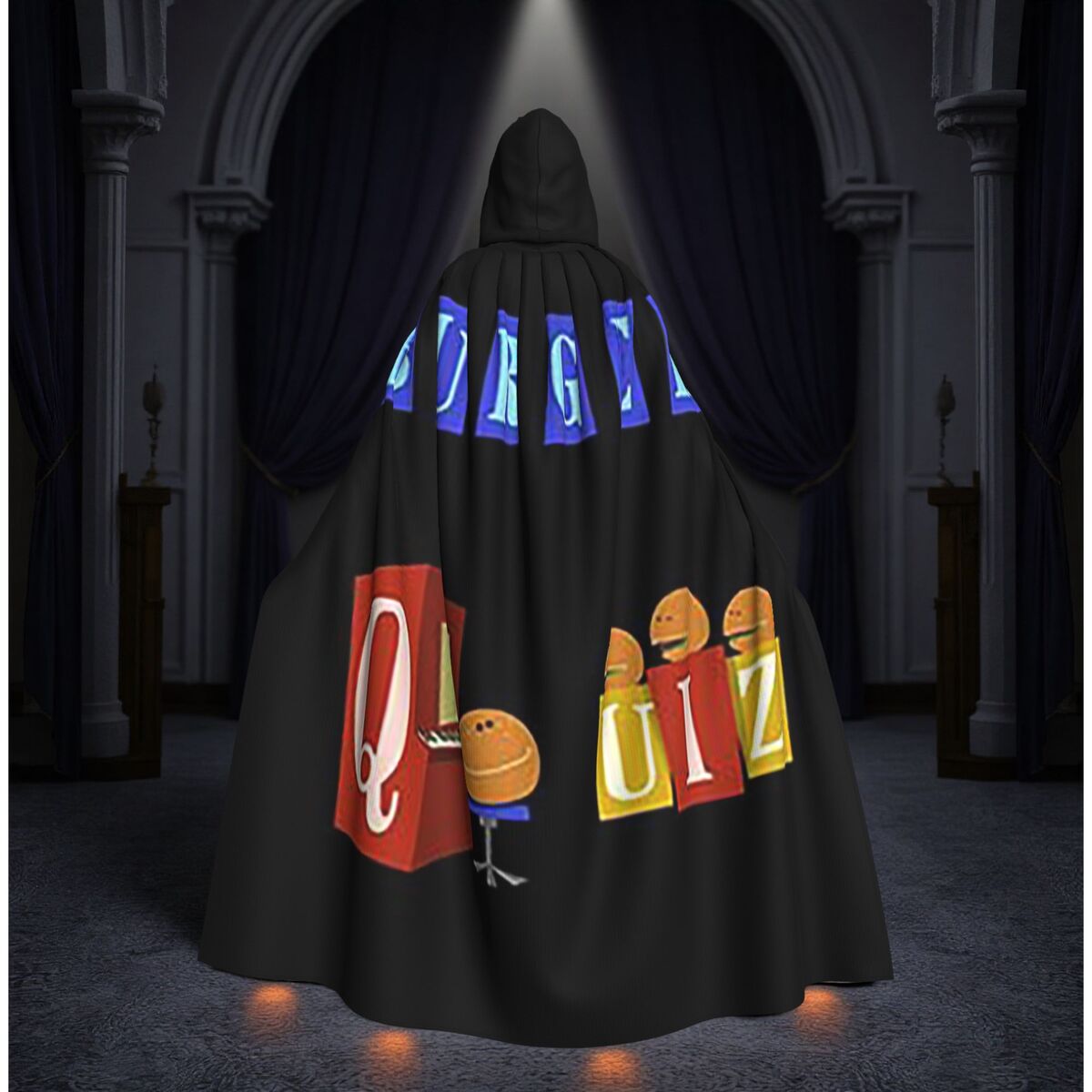 Anime Cosplay Quiz - Burger Quiz New Logo Long Hooded