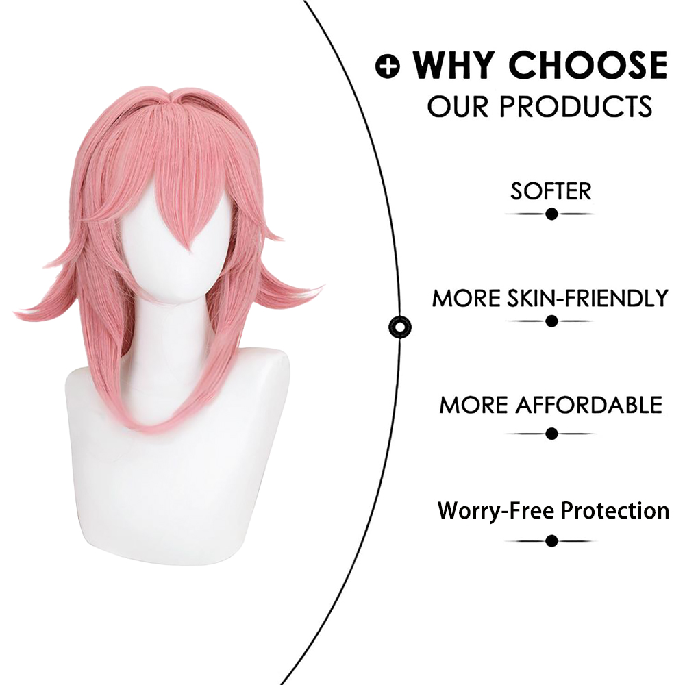 Yae Miko Cos Wig Pink Natural  - огляд і ціна Cosplay Anime Yae Miko