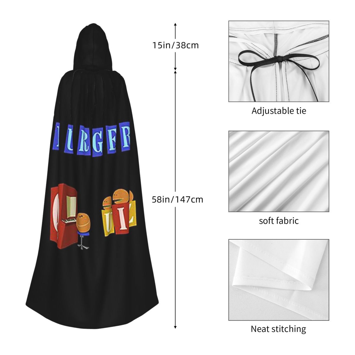 Burger Quiz New Logo Long Hood - огляд і ціна Anime Cosplay Quiz